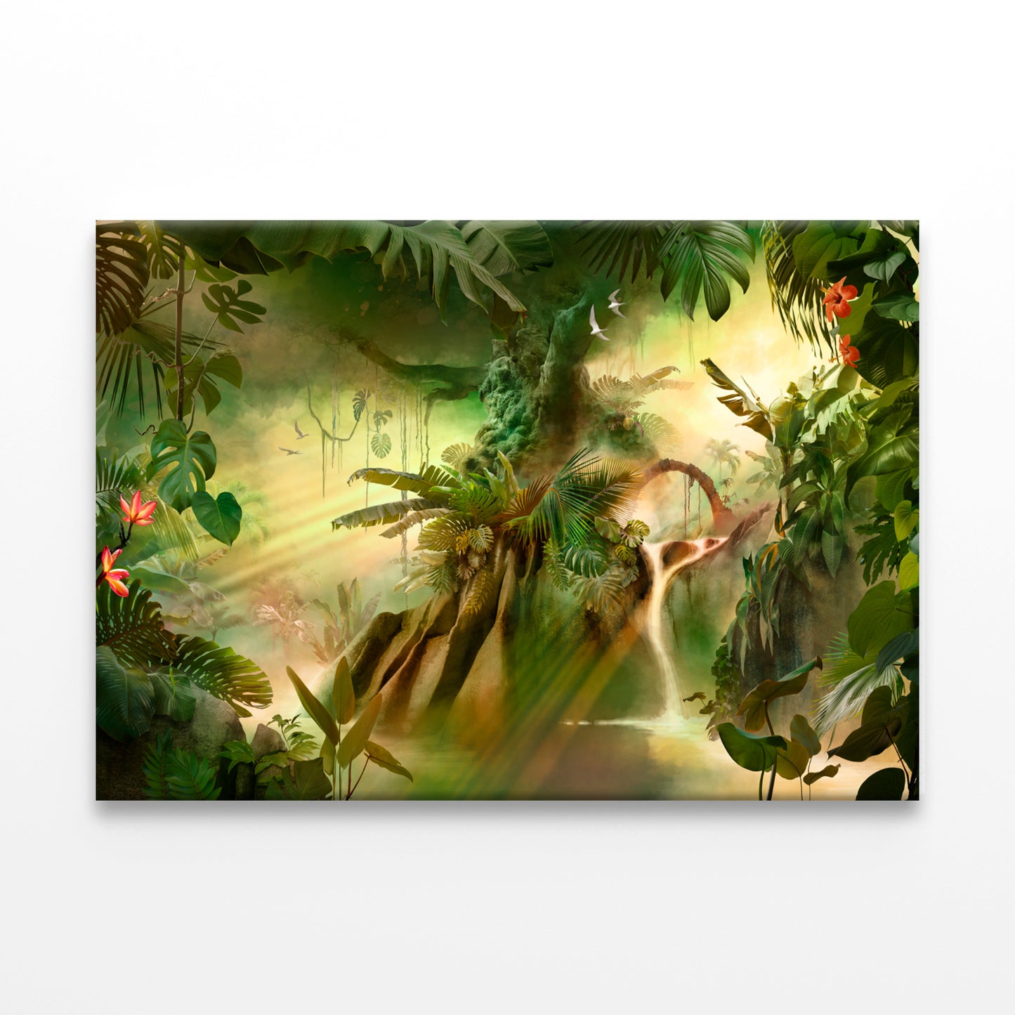Dreamy Jungle Landscape with Tree Wall Art Decor 100% Australian Made