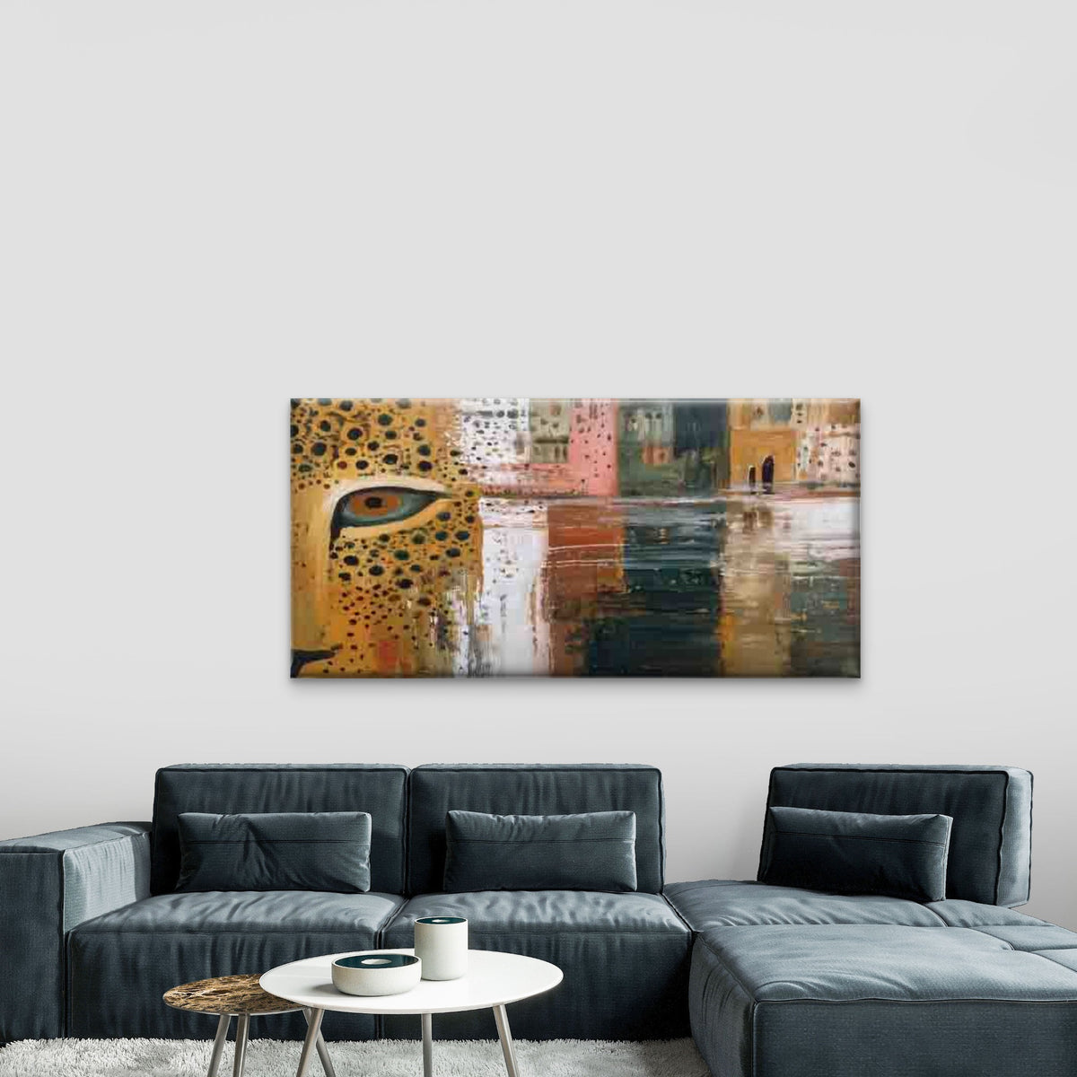 Abstract Leopard Eye Design Wall Art Canvas Office Home Room Framed 120x60cm