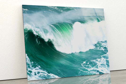 Big Ocean Wave Crashing Acrylic Glass Print Tempered Glass Wall Art 100% Made in Australia Ready to Hang