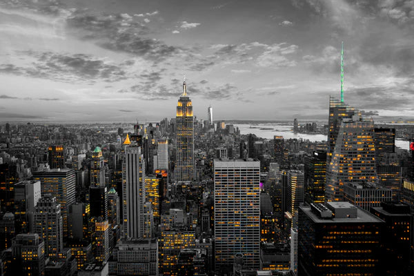 New York City Night in London B&W Photograph 90x60cm Print 100% Australian Made - Bella Home Decor