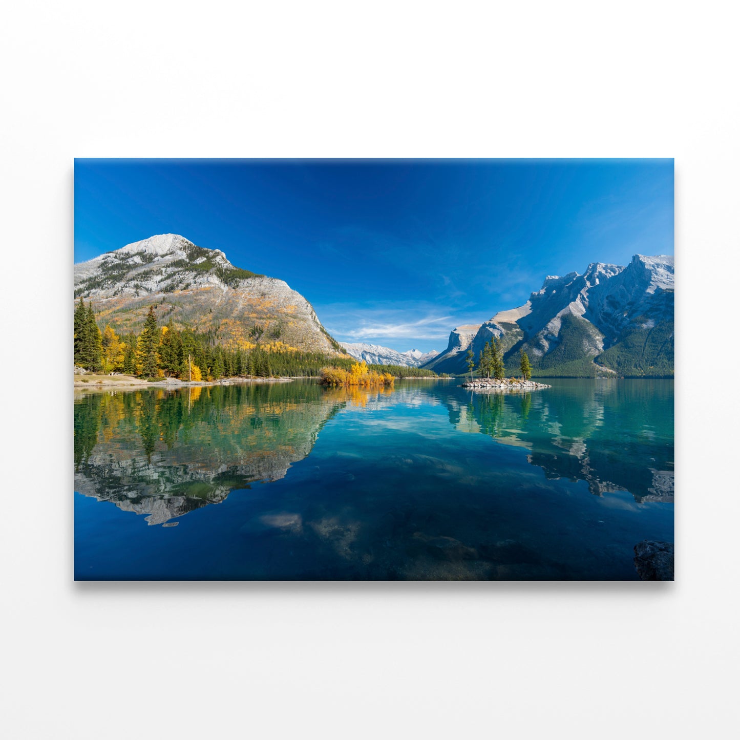 Banff Park Lake Minnewanka Autumn Wall Art Decor 100% Australian Made