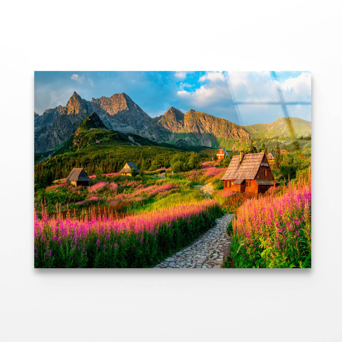 Flowers & Cottages Acrylic Glass Print Tempered Glass Wall Art 100% Made in Australia Ready to Hang