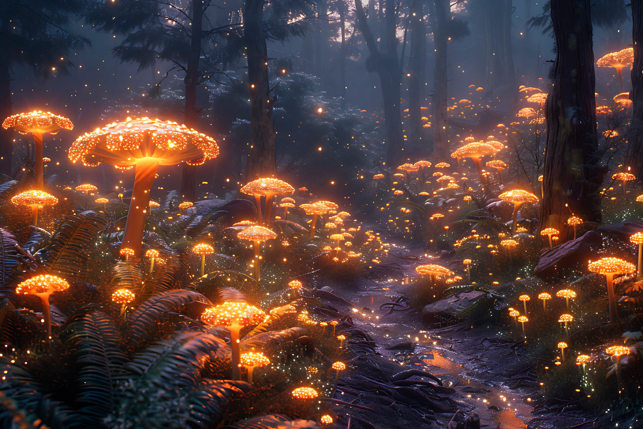 Group of Fireworks Exploding In the Night Sky Print 100% Australian Made