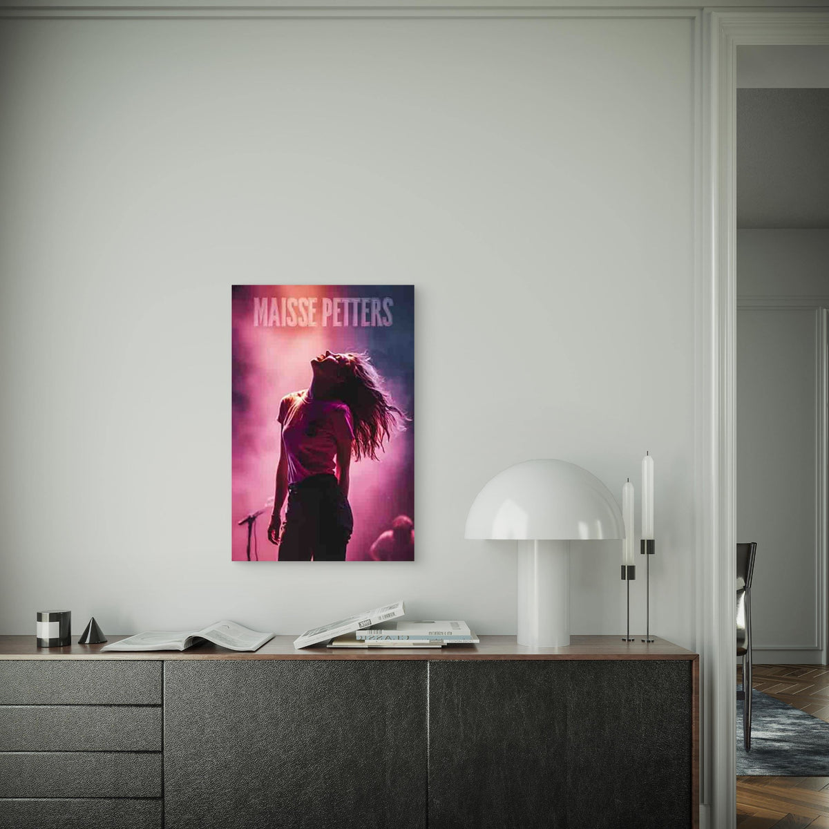 Powerful Female Rock Performance Metal Print Ready to Hang