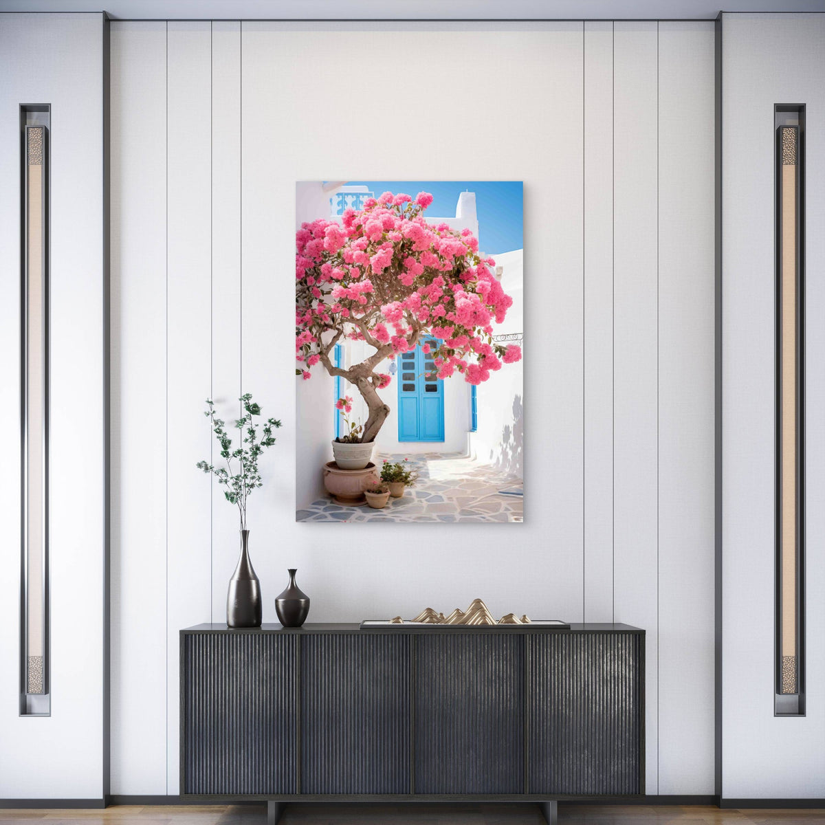 Beautiful Tree With Pink Flowers 40x60cm Metal Print Ready to Hang