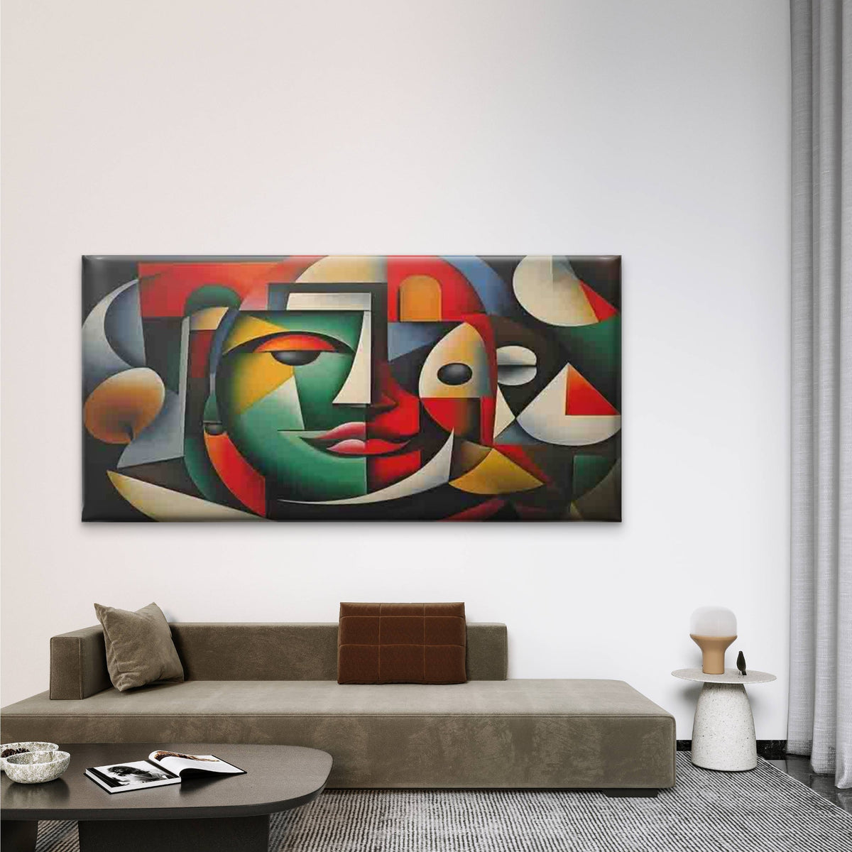 Abstract Geometric Colorful Wall Art Canvas Office Home Room Framed 120x60cm