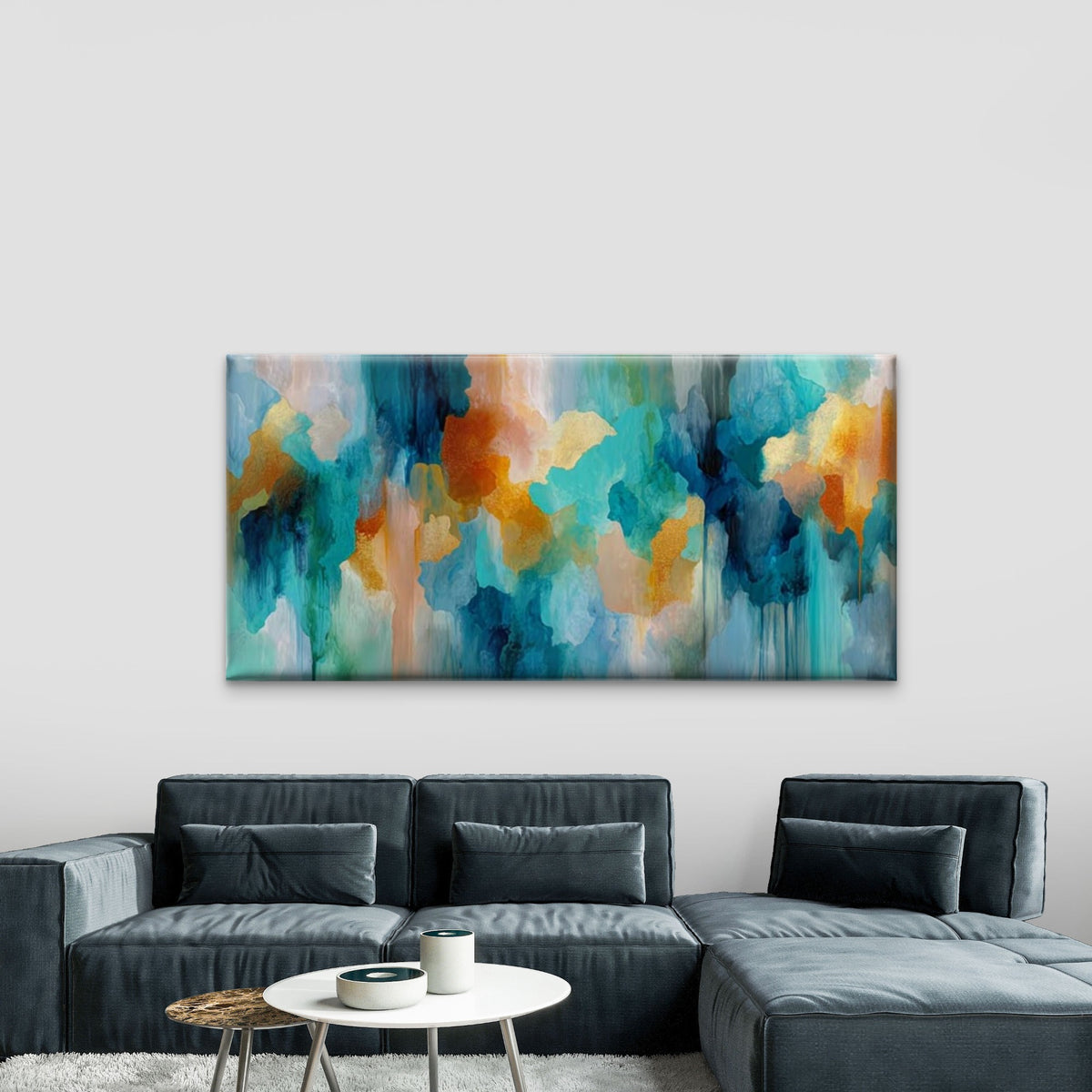 Abstract Palette Dynamic Flow Wall Art Canvas Office Home Room Framed 120x60cm
