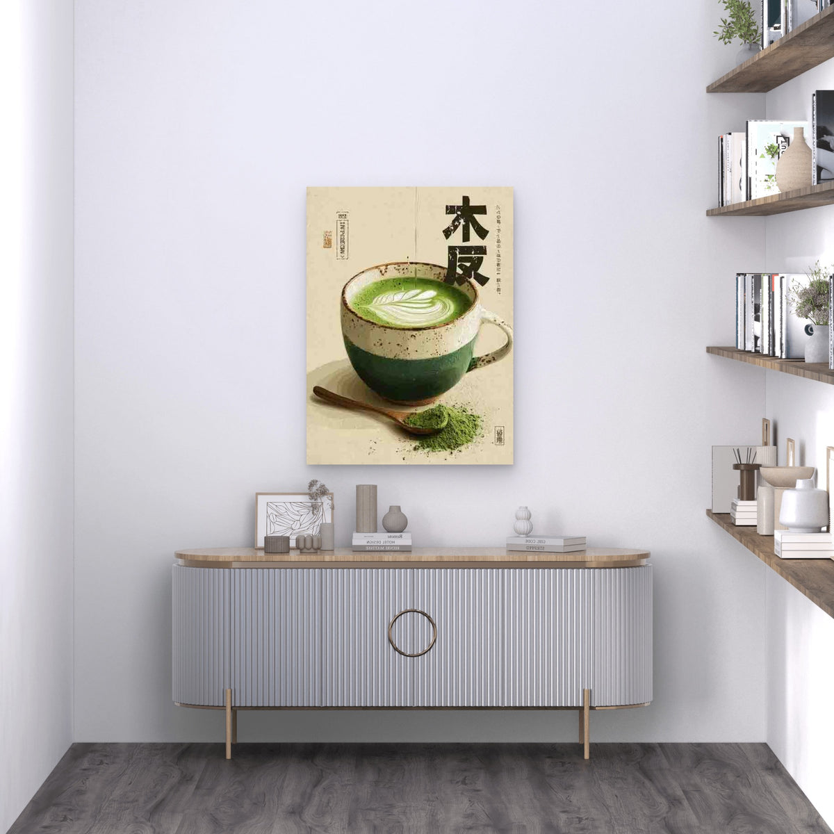 Japanese Tea Matcha Latte Metal Print Ready to Hang