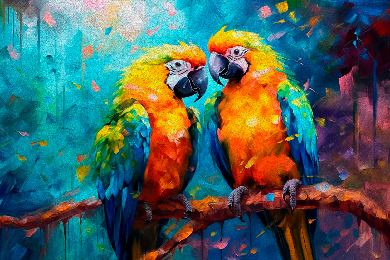 Colorful Macaw Parrot Pair Wall Art Decor 100% Australian Made - Bella Home Decor