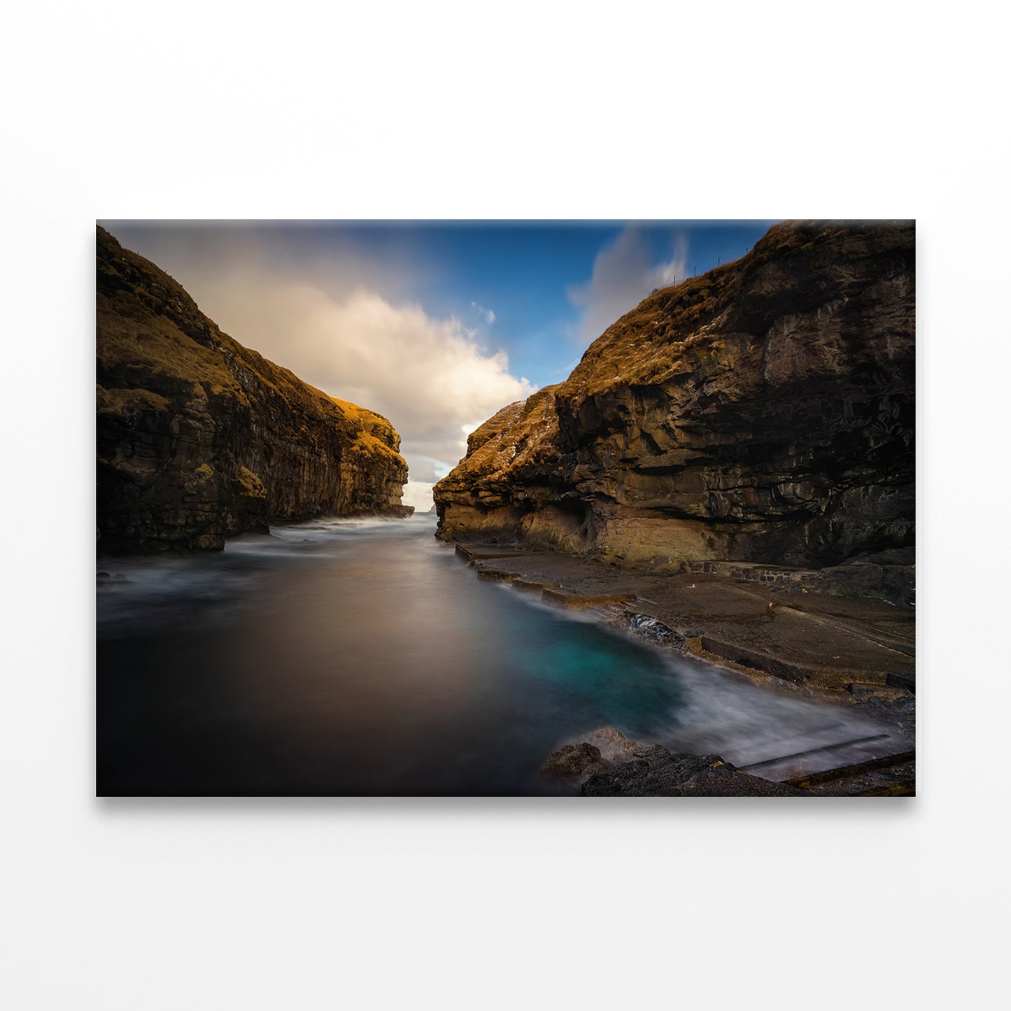 Gjogv Harbor in Faroe Islands Wall Art Decor 100% Australian Made