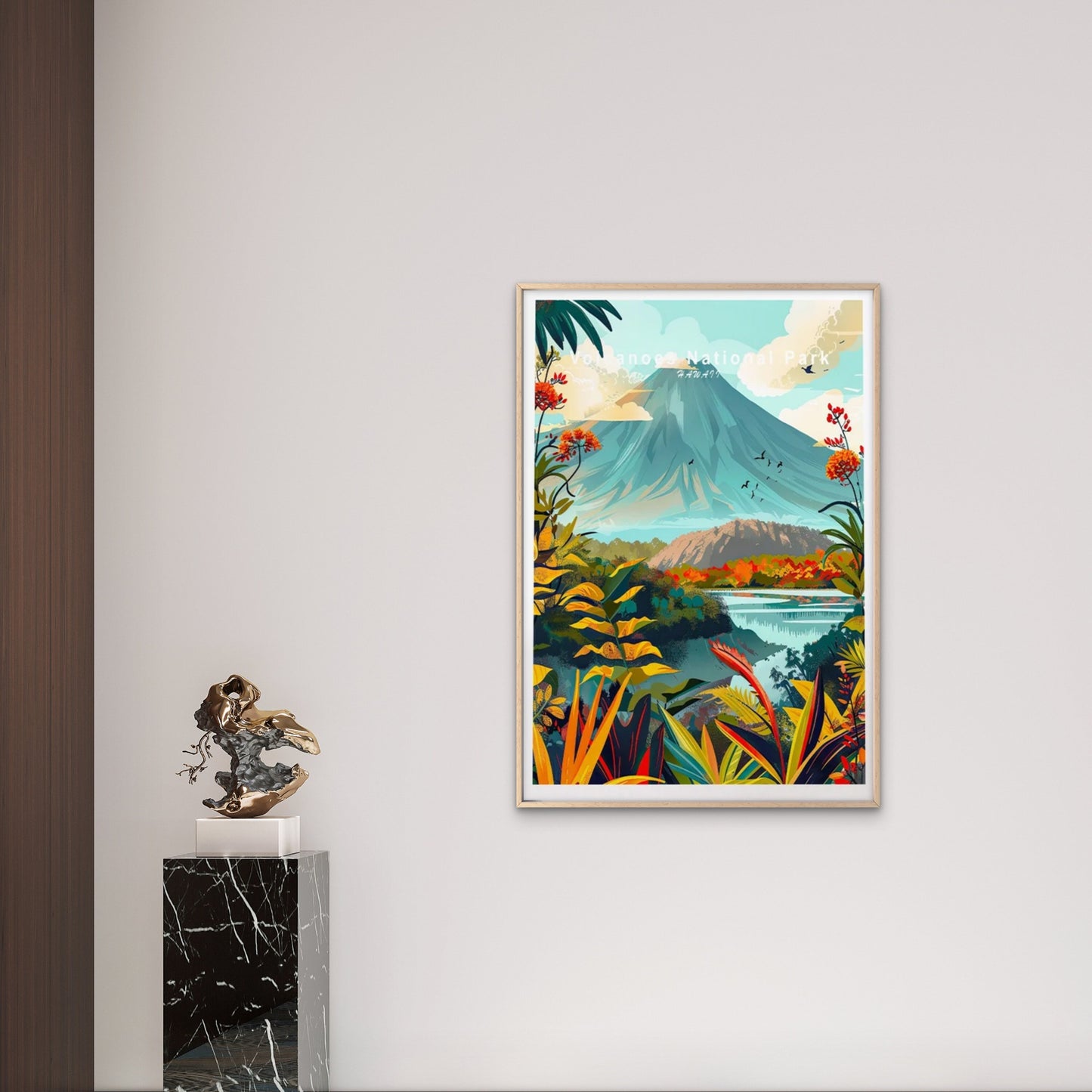Volcanoes National Park Hawaii & Beach Travel Poster Print Wall Art