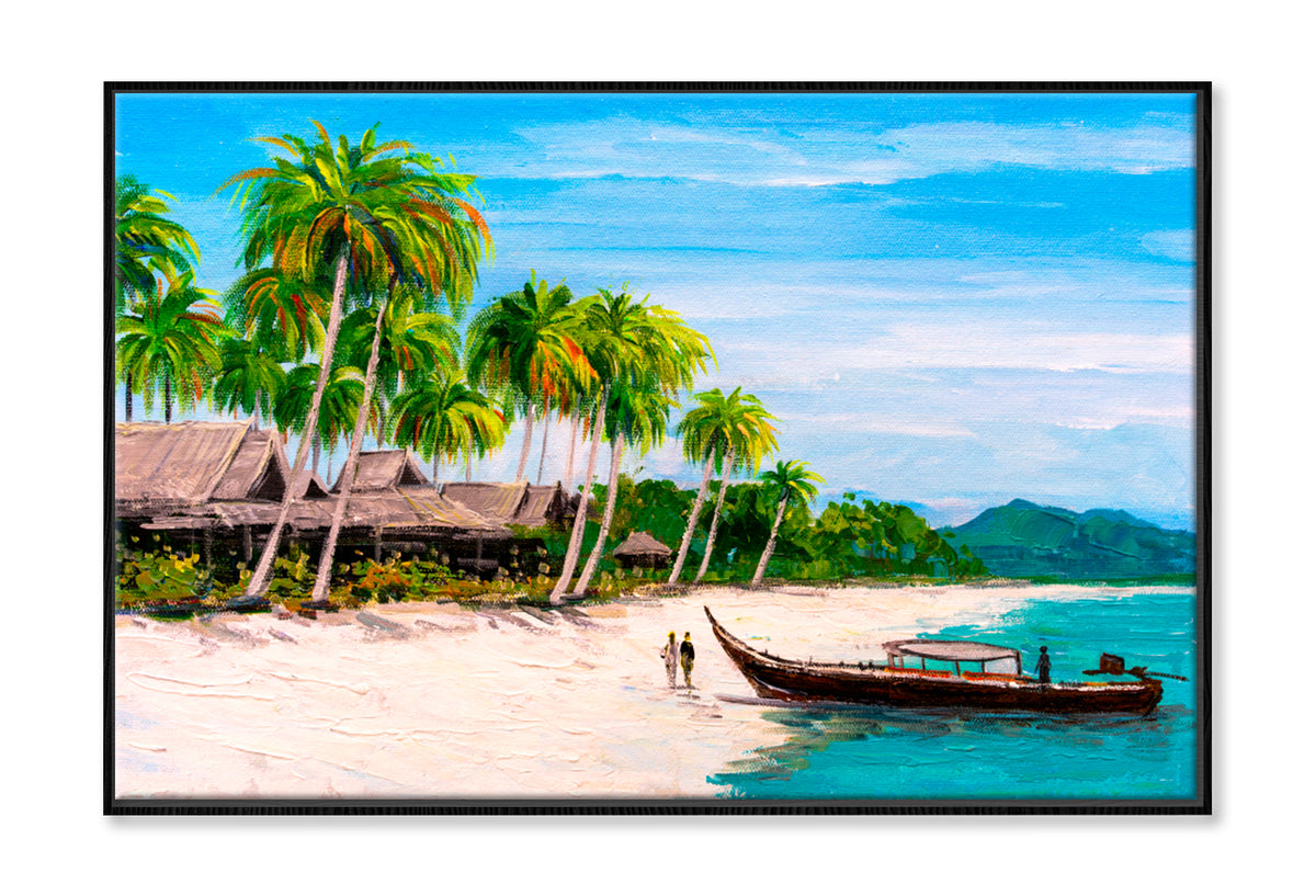 Tropical Paradise Island Beach Oil Painting Wall Art Limited Edition H