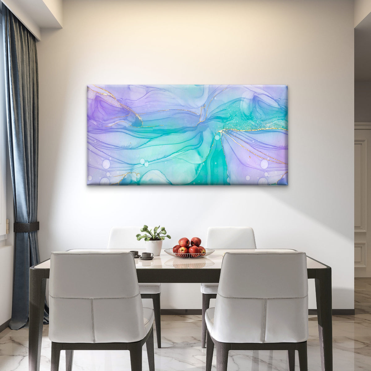 Fluid Pastel Alcohol Ink Wall Art Canvas Office Home Room Framed 120x60cm
