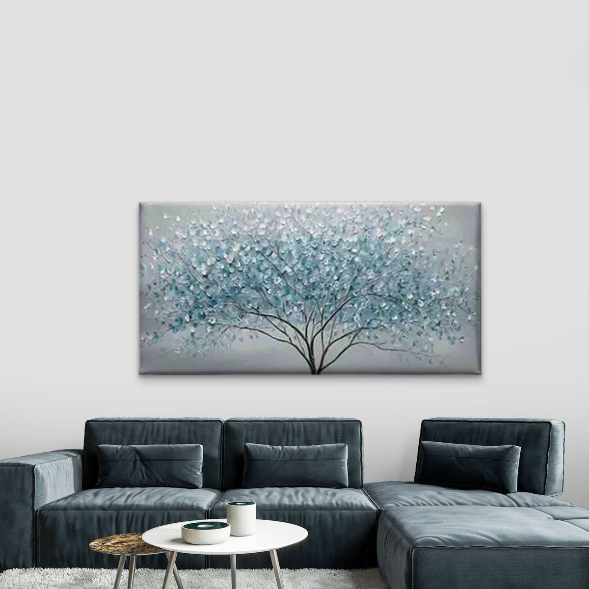 Abstract Tree Pattern Featuring Wall Art Canvas Office Home Room Framed 120x60cm