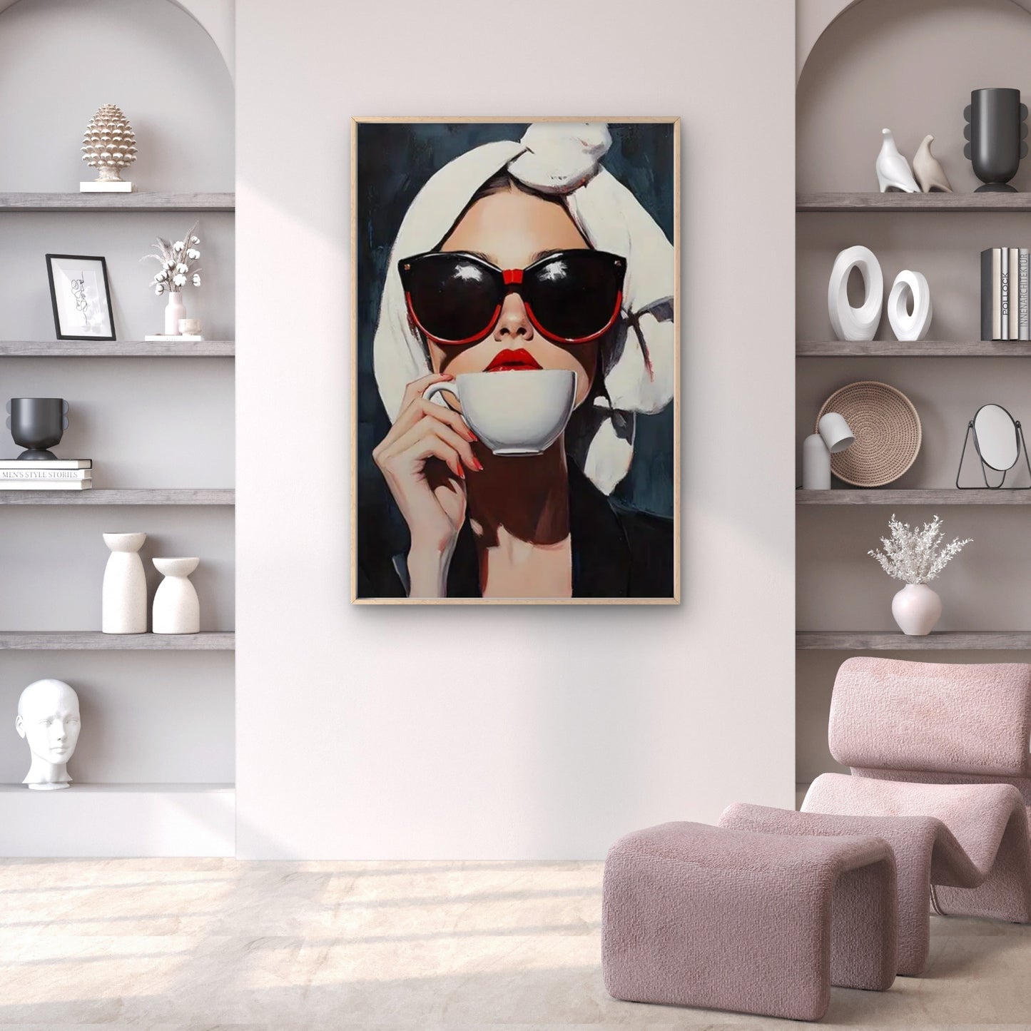 Woman with Towel Coffee Cup Fashion Home Decor Premium Quality Poster Print Choose Your Sizes