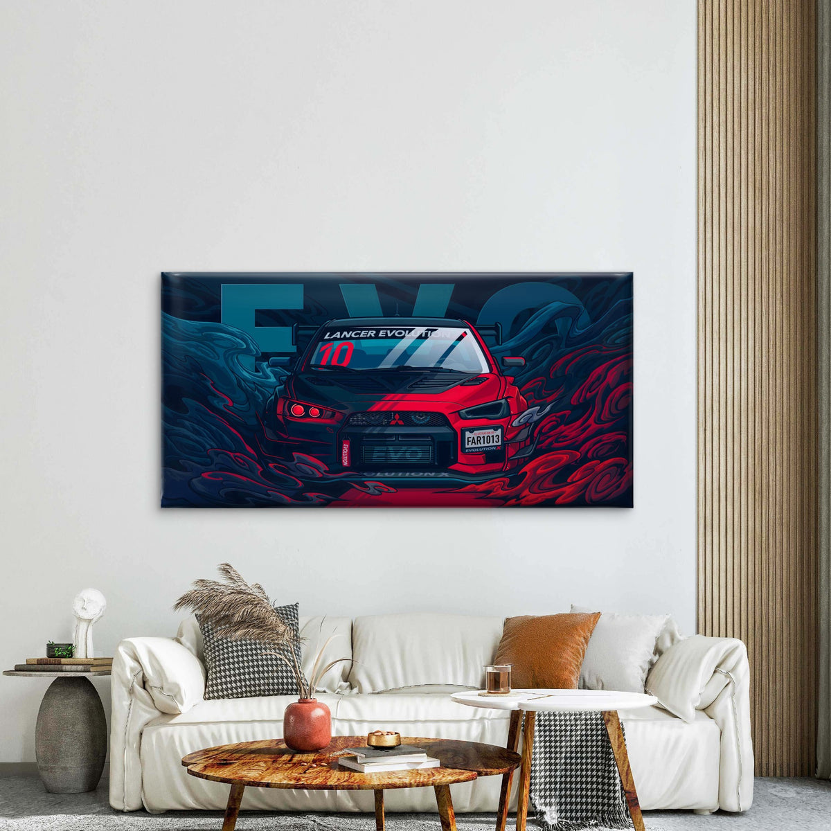 Red Blue Supercar Racing Wall Art Canvas Office Home Room Framed 120x60cm