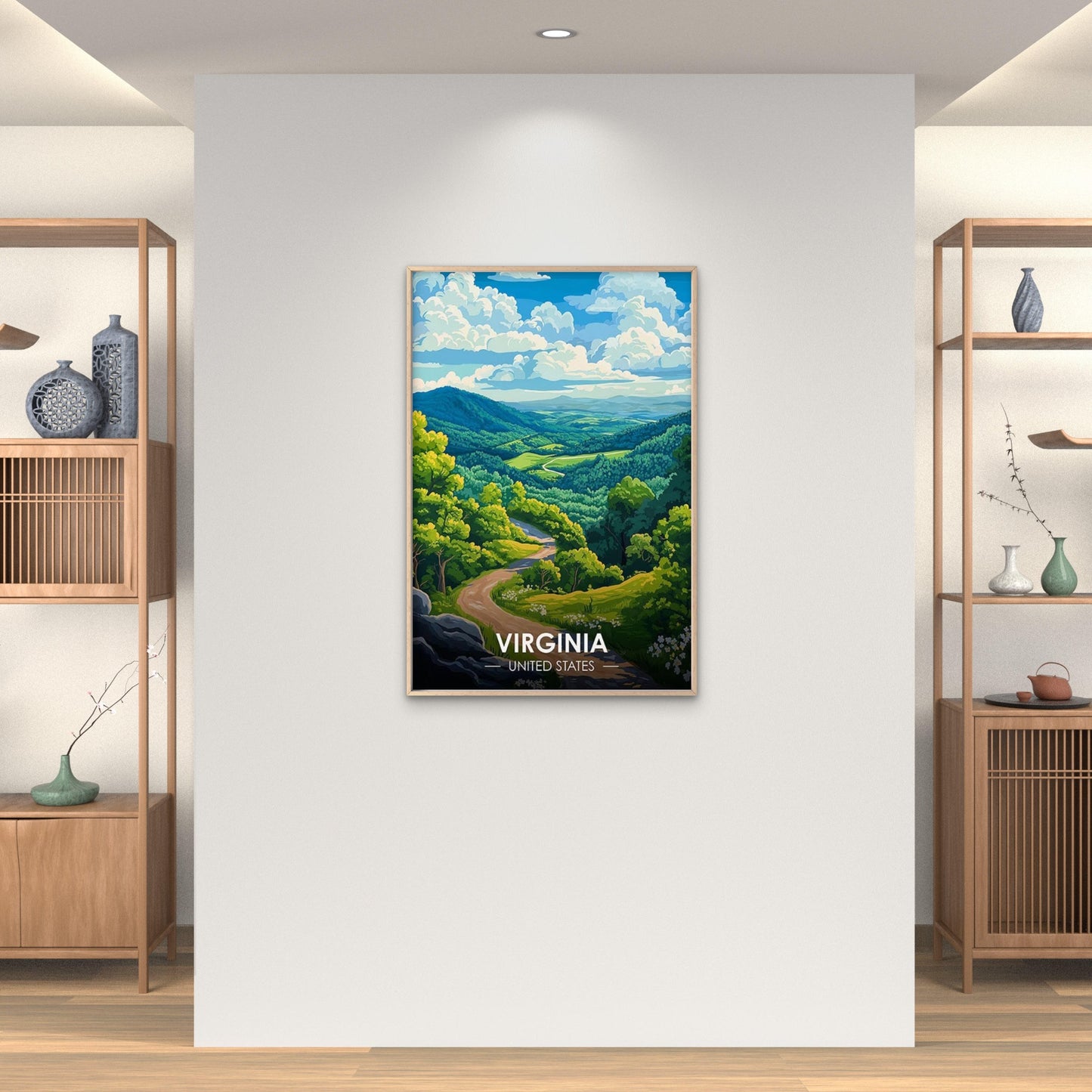 Beautiful Blue Ridge Mountains Of Virginia Vintage Travel Poster Print Wall Art