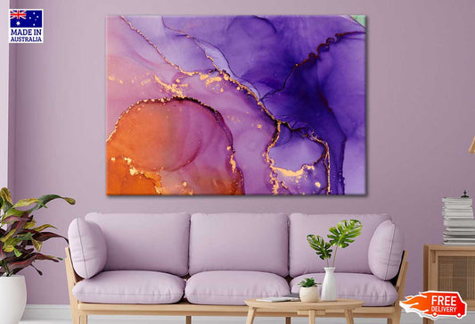 Purple And Gold Abstract Print 100% Australian Made