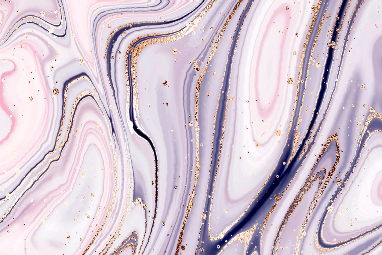 Purple Pink Marble Stone Gold Splatter Wall Art Decor 100% Australian Made