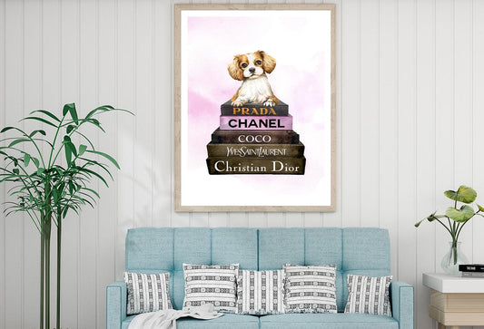 Dog On Book set Fashion Art Design Home Decor Premium Quality Poster Print Choose Your Sizes