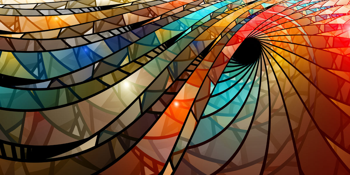 Geometric Vibrant Wave Wall Art Canvas Office Home Room Framed 120x60cm