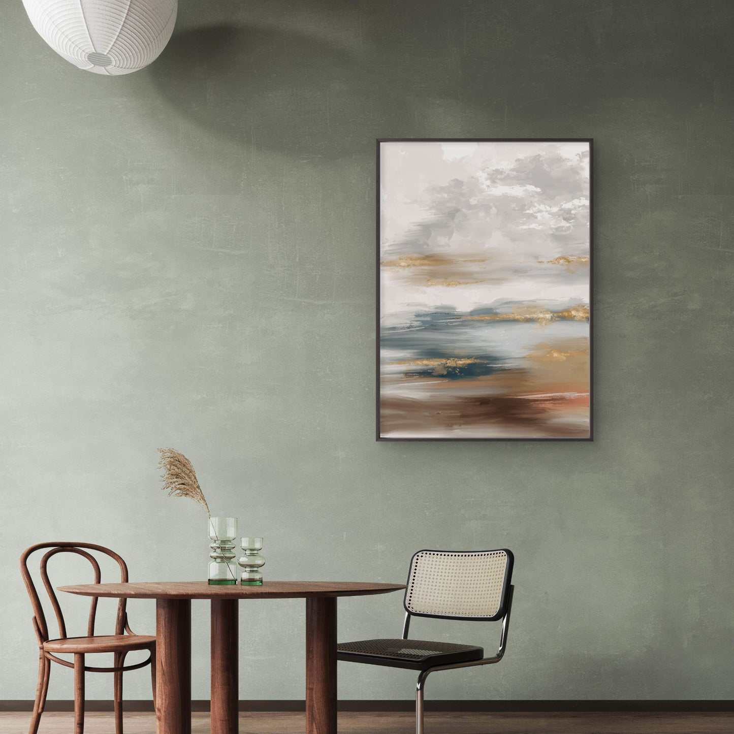 Abstract hand painted landscape Neutral Canvas Print Wall Art Decor 100% Australian Made