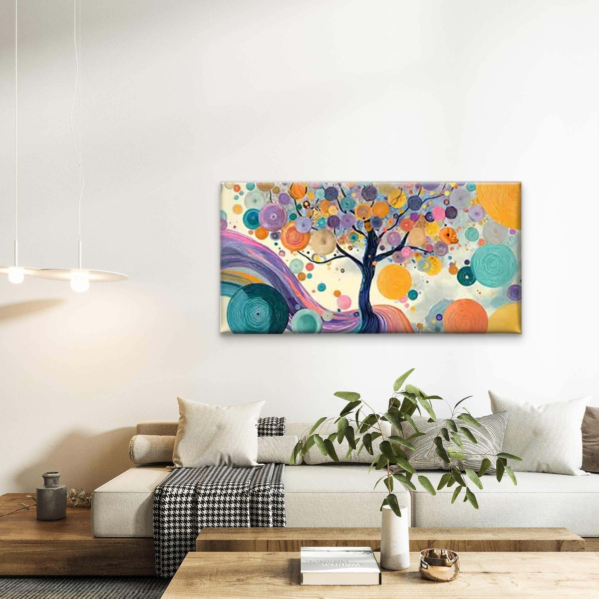 Abstract Colorful Tree Whirlpoo Wall Art Canvas Office Home Room Framed 120x60cm
