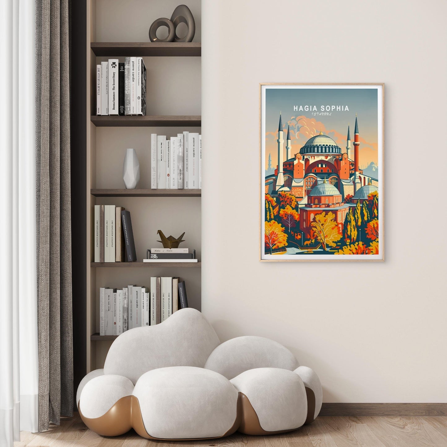Hagia Sophia Istanbul, Mosque and Trees Travel Poster Print Wall Art