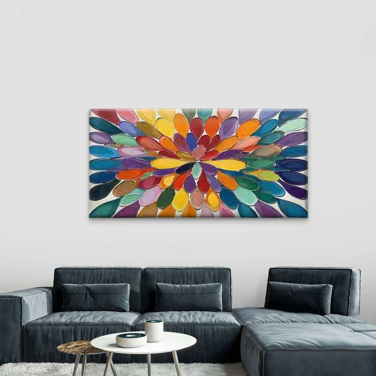 Featuring Abstract Color Splash Wall Art Canvas Office Home Room Framed 120x60cm