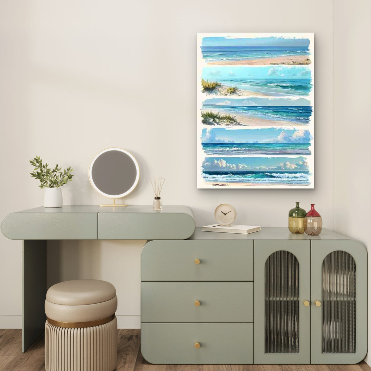 Depicting Beach Scenery, Ocean Views, Summer Themes Metal Print Ready to Hang