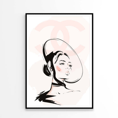 Stylish Black Peach Colored Girl Art Design Home Decor Premium Quality Poster Print Choose Your Sizes