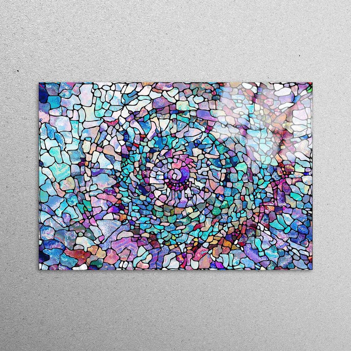 Colorful Stained Art Acrylic Glass Print Tempered Glass Wall Art 100% Made in Australia Ready to Hang