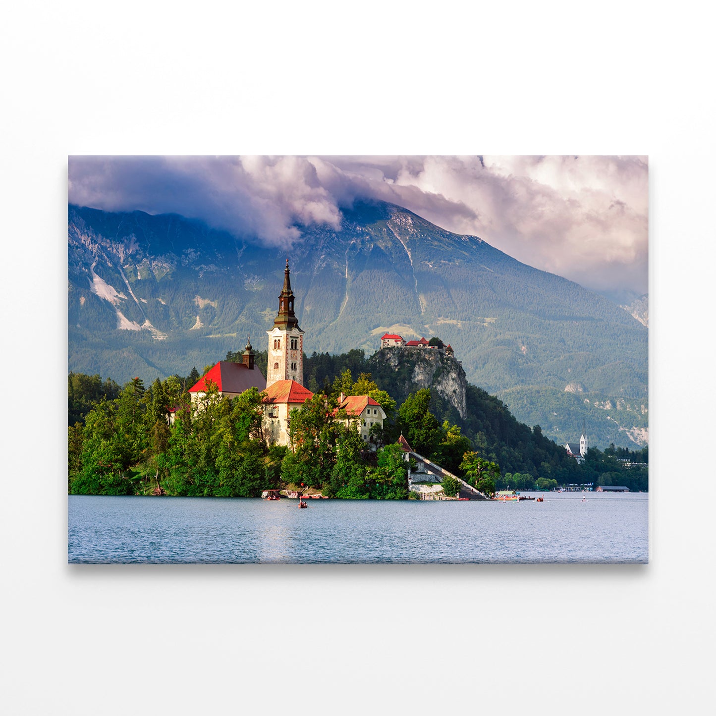 Bled lake, island, castle, mountains Wall Art Decor 100% Australian Made
