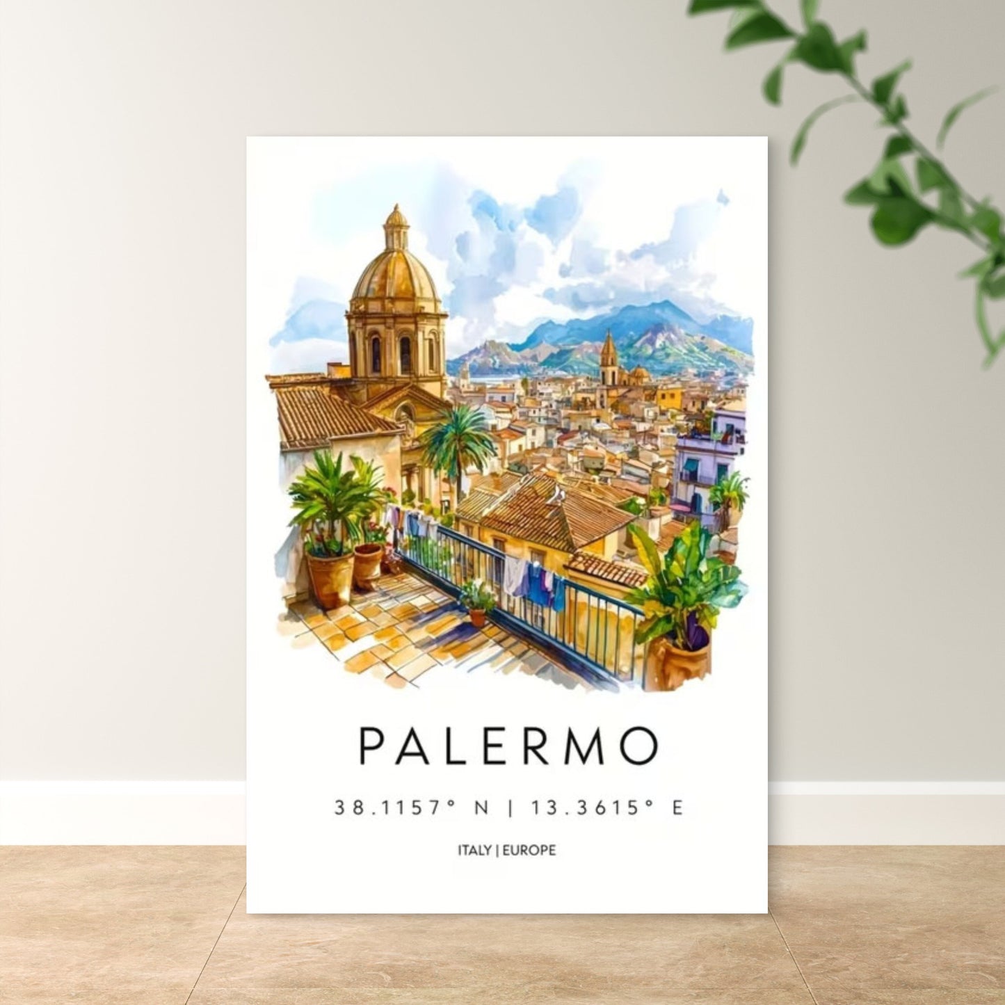 Palermo Italy Europe Cityscape Decor Travel Poster Print Wall Art