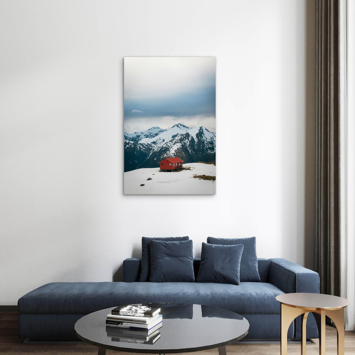 Brewster Hut in Mount Aspiring National Park, New Zealand 40x60cm Metal Print Ready to Hang