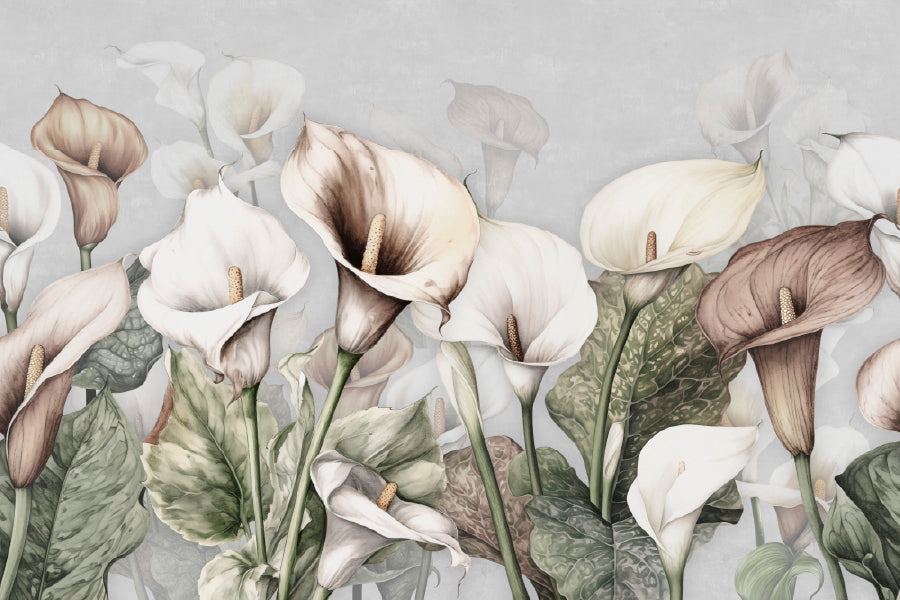 Calla Lily Flowers Printing Glass Framed Wall Art, Ready to Hang Quality Print