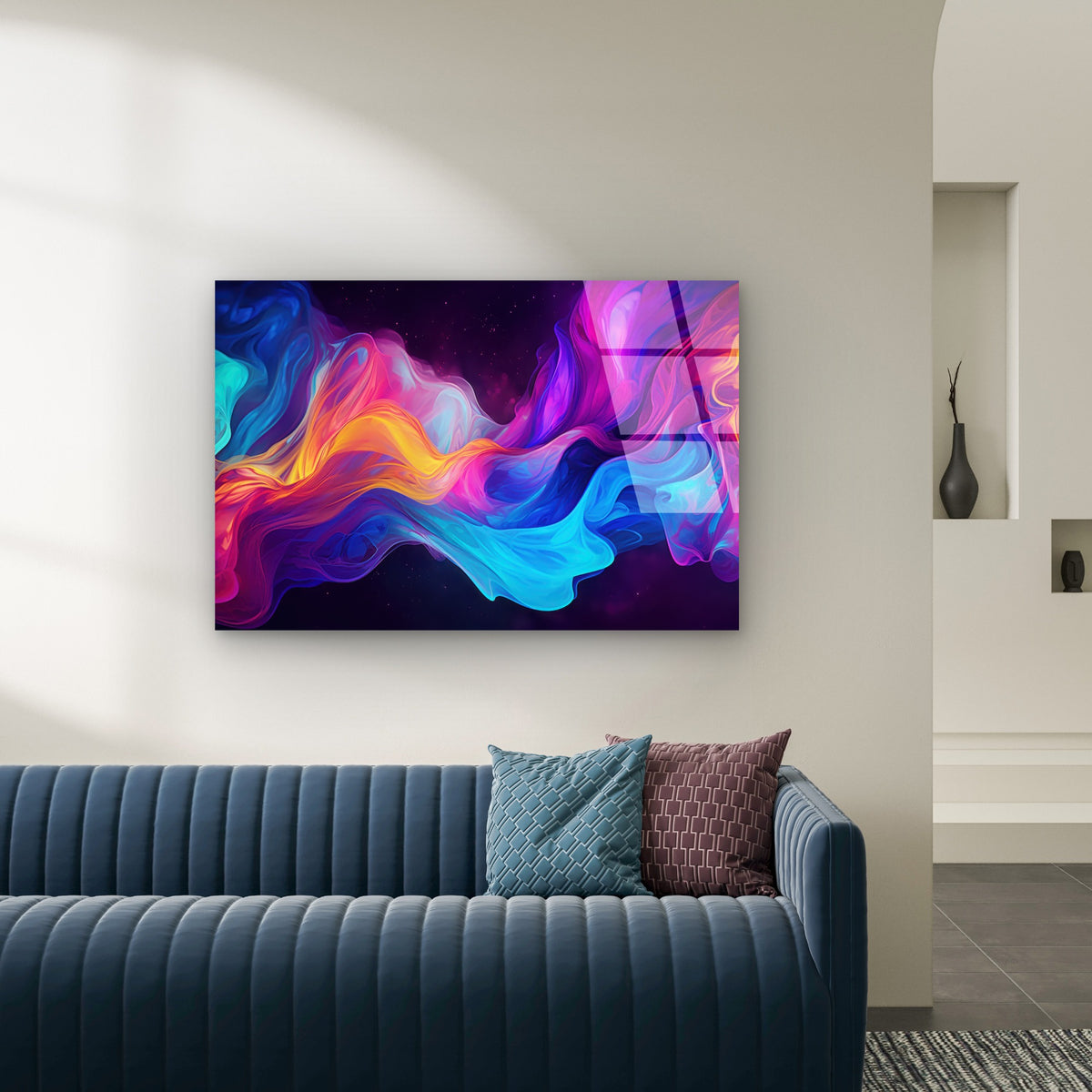 Dynamic Deep Space Galactic Swirls Acrylic Glass Printing Wall Art Australian Made Quality