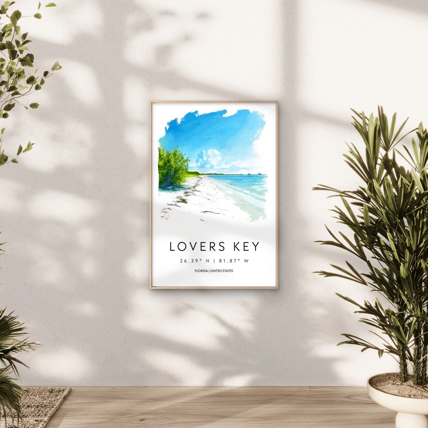 Scenic Beach View At Lovers Key Travel Poster Print Wall Art