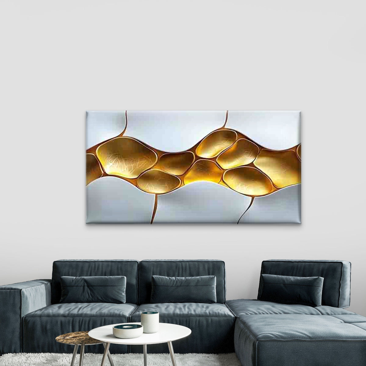 Abstract Irregular Block Wall Art Canvas Office Home Room Framed 120x60cm