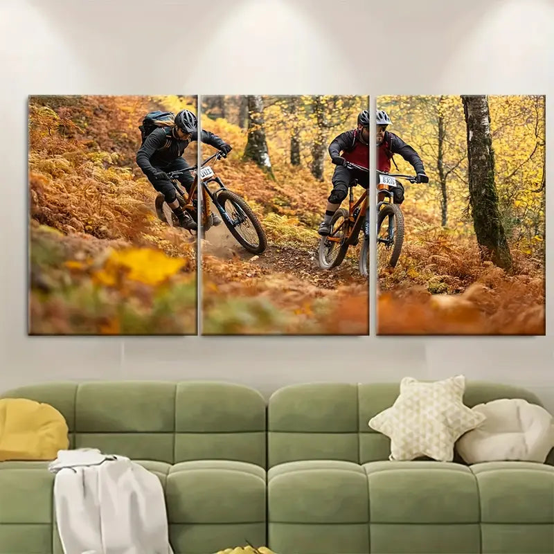 3pcs Kirroughtree Biking Bruntis Loch Wall Art Set Canvas Framed 60x90cm - High Quality Print 100% Australian Made Wall Canvas Ready to Hang