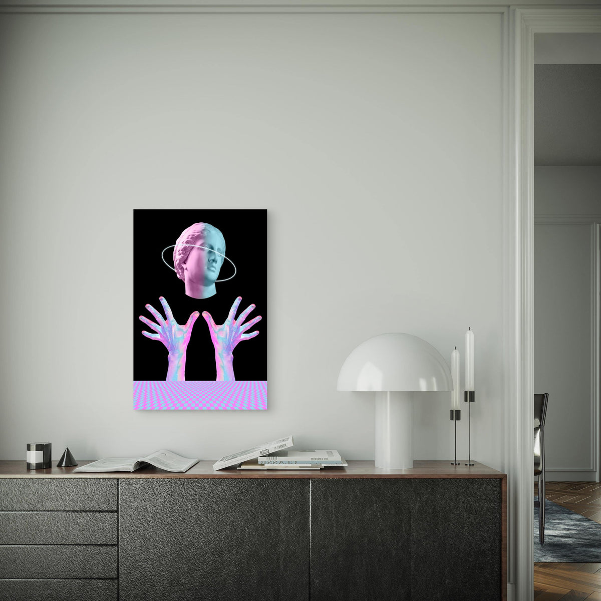 Marble-carved Sculpture Metal Print Ready to Hang
