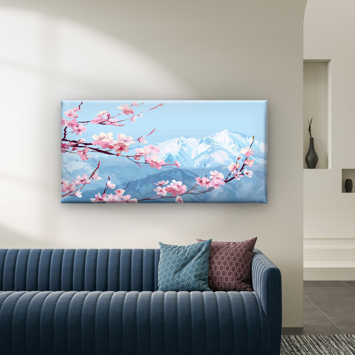 Japanese Cherry Blossom Wall Art Canvas Office Home Room Framed 120x60cm