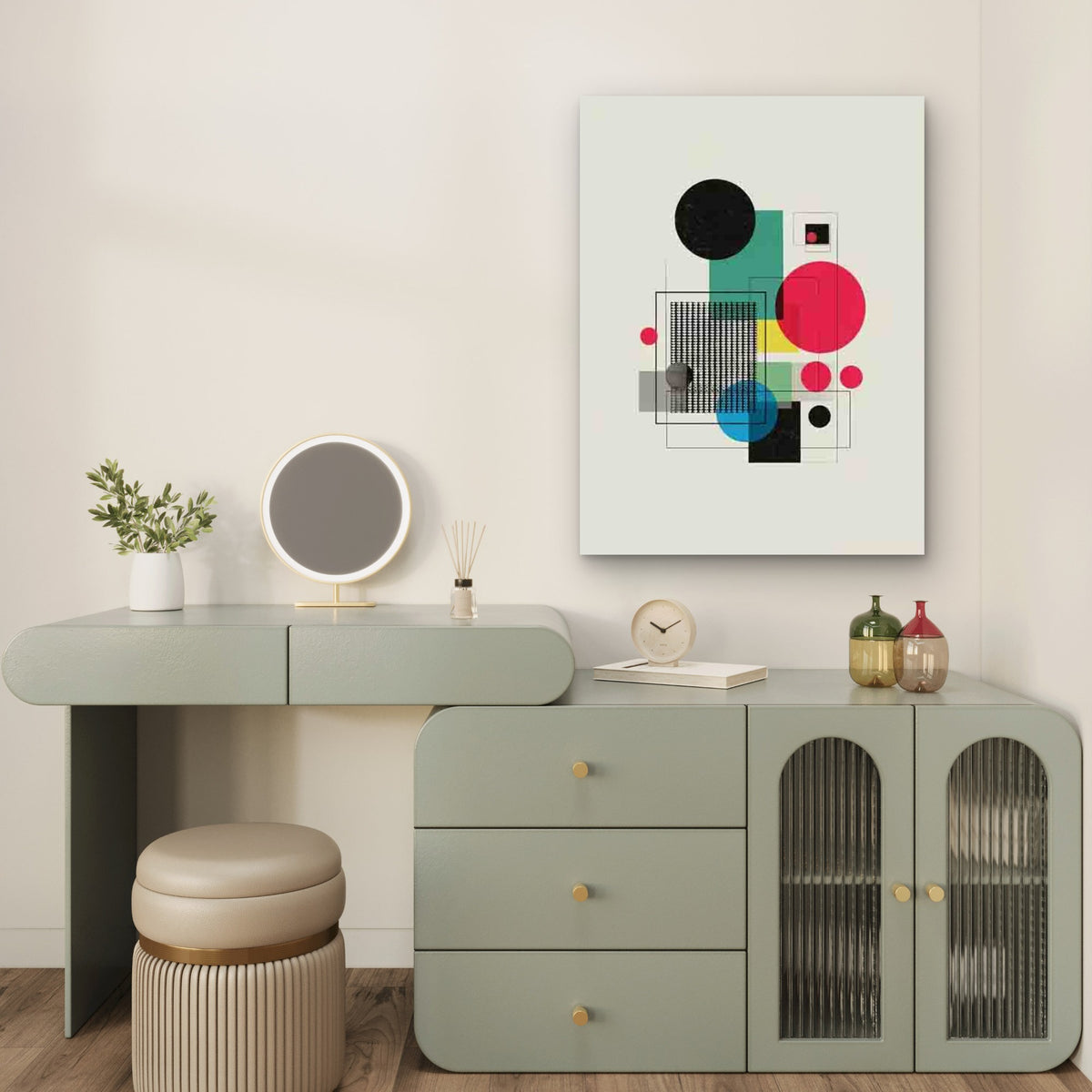 Bauhaus Exhibition Abstract Geometric Metal Print Ready to Hang
