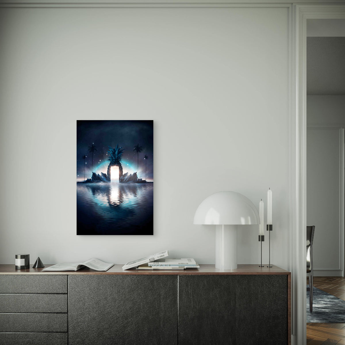 Abstract Fantasy Background Night Landscape Metal Print Ready to Hang