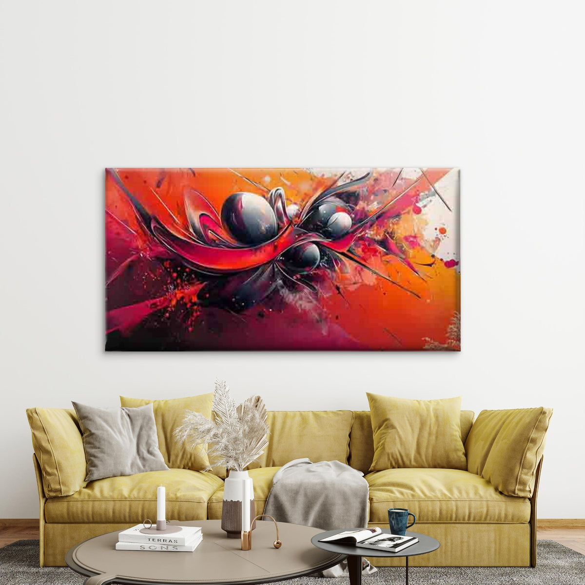 Modern Abstract Wall Art Canvas Office Home Room Framed 120x60cm
