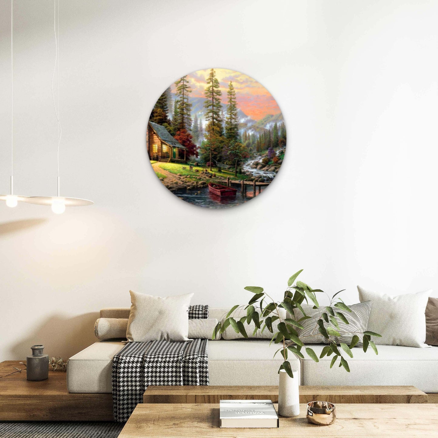 Peaceful Lake House Forest Acrylic Glass Rounded Print Tempered Glass Wall Art 100% Made in Australia Ready to Hang