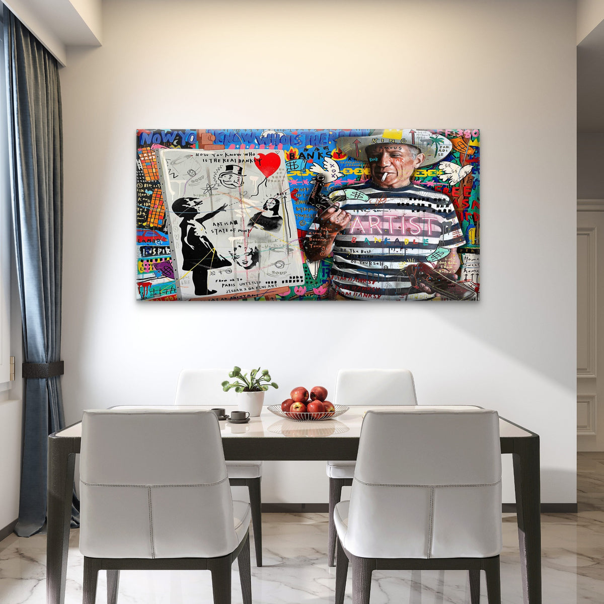 Maximalist Master Sketch Graphi Wall Art Canvas Office Home Room Framed 120x60cm