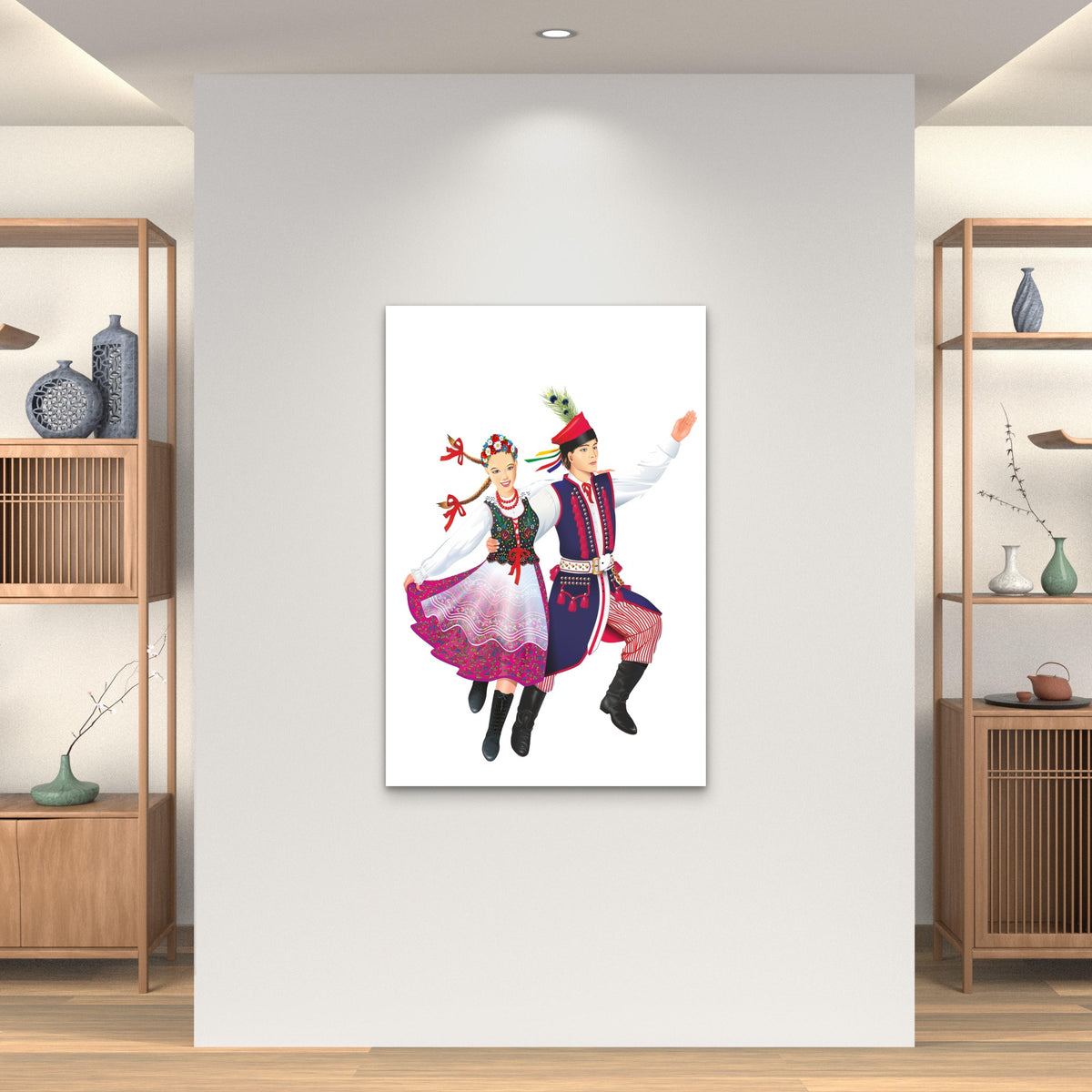 Traditional Polish Folk Costumes 40x60cm Metal Print Ready to Hang