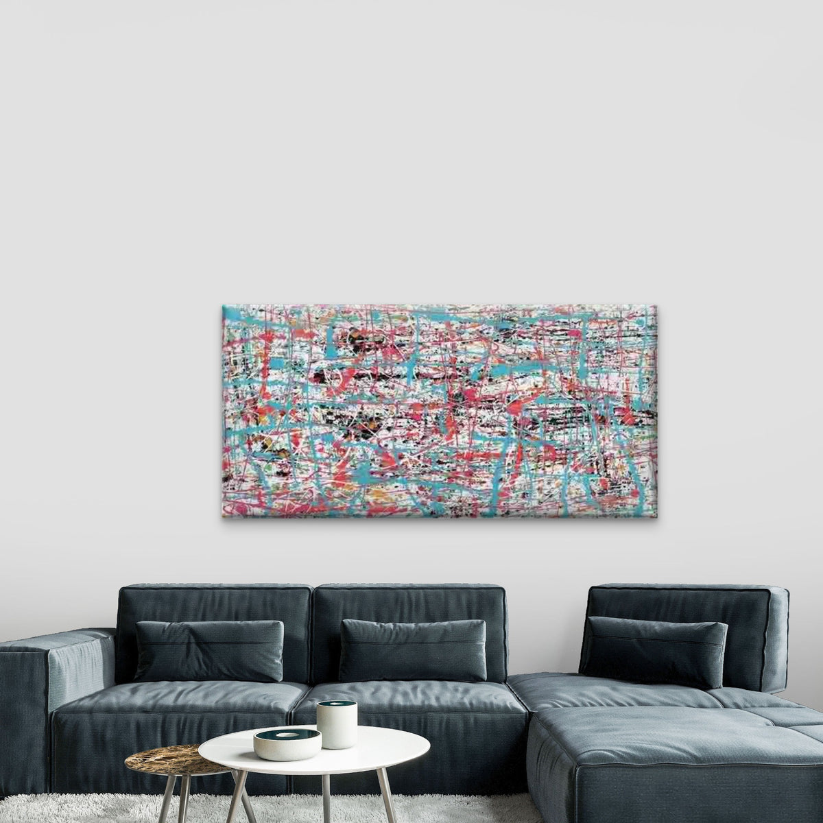Abstract Colorful Splatter Art Wall Art Canvas Office Home Room Framed 120x60cm