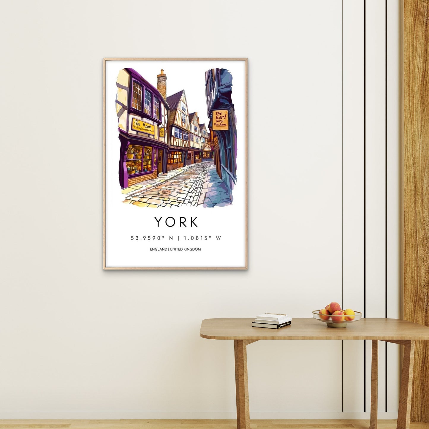 Historic York England Shambles Street Scene Travel Poster Print Wall Art
